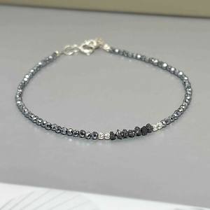 Bratara diamant negru brut si terahertz - bijuterii - brățări - brățări din mărgele - Artynos.ro