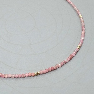 Colier din turmalina roz si aur filat de 14K - bijuterii - coliere - coliere din pietre semiprețioase - Artynos.ro