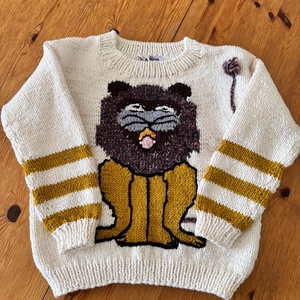 Pulover tricotat manual copii Leu - Artynos.ro