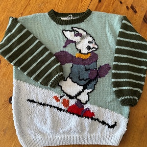 Pulover tricotat manual copii Iepure, Îmbrăcăminte și modă, Haine bebeluși, haine copii, Pulover si cardigan copii, Împletitură, ARTYNOS