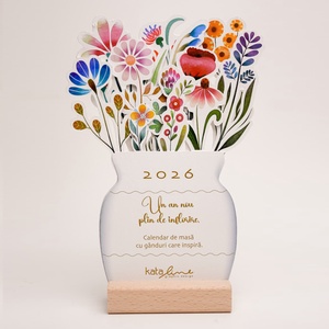 Calendar de birou cu buchet de flori, Casa & Stil de viata, Papetarie de hartie, Calendar si planificator, , ARTYNOS