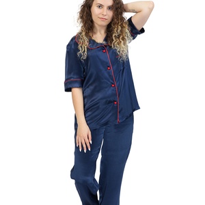 Pijamale lungi femei din matase naturala 100 %, de dud 19 momme 6 A calitate , Imbracaminte si moda, Haine dama, Pantaloni dama, Tesatura, ARTYNOS