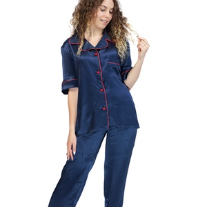 Pijamale lungi femei din matase naturala 100 %, de dud 19 momme 6 A calitate  - îmbrăcăminte și modă - haine damă - pantaloni damă - Artynos.ro