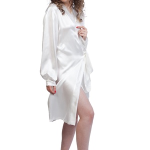 Halat damă  din matase naturala 100 %, de dud 19 momme  - îmbrăcăminte și modă - haine damă - rochie, dintr-o bucată - Artynos.ro