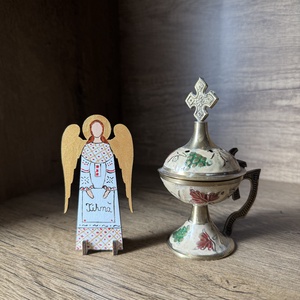 Îngeraș pictat manual - casă & stil de viață - accesorii pentru decorat casa - decorațiuni cu tematică spirituală - fossil, rocă, mineral - Artynos.ro