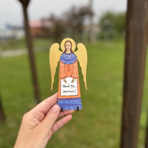 Îngeraș pictat manual , Casă & Stil de viață, Accesorii pentru casă și grădină, Decorațiuni exterioare și de grădină, Pictură, ARTYNOS