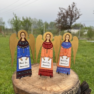 Îngeraș pictat manual  - accesorii de crăciun - decorațiuni de crăciun de casă - aranjarea mesei festive - Artynos.ro