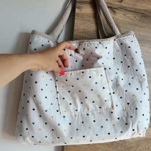 Geantă croșetată manual Granny Square, multicoloră, shopper mare, unicat - genți și portofele - genți de mână și umăr - genți de umăr - Artynos.ro