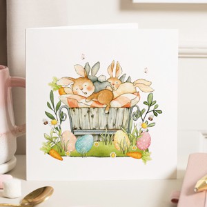 Carte postala de Paste, felicitare iepuras, card cadou - Artynos.ro