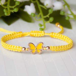 Bratara macramé impletita - Fluture galben, , , ARTYNOS