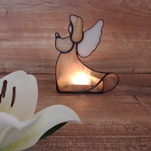 Înger care se roagă Tiffany Candle Holder - accesorii de crăciun - decorațiuni de advent - decorațiuni de lumânări advent  - Artynos.ro