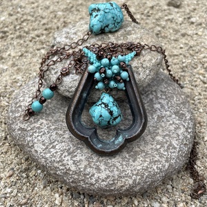 Colier handmade cu pietre turcoaz - bijuterii - coliere - coliere statement - Artynos.ro