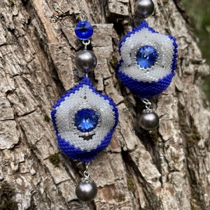 Cercei statement Blue night din argint i Swarovski - bijuterii - cercei - cercei și ornamente pentru urechi - Artynos.ro