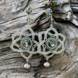 Cercei handmade Morning mist din argint i Swarovski - Artynos.ro