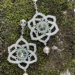 Cercei handmade Morning mist din argint i Swarovski - bijuterii - cercei - cercei și ornamente pentru urechi - Artynos.ro