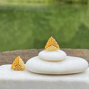 Cercei Honey bee, Bijuterii, Cercei, Cercei si ornamente pentru urechi, Impletituri, broderie cu margele, Tesatura, ARTYNOS