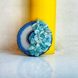 Brosa Mediterranean blue' cu larimar - Artynos.ro