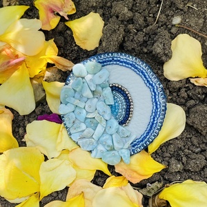 Broă Mediterranean blue' cu larimar - bijuterii - broșă, insigne - insigne - Artynos.ro