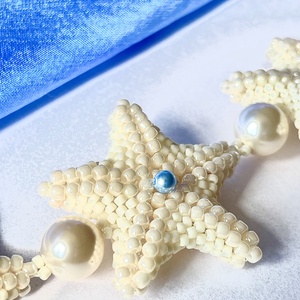 Brățară 'Starfish', cu perle Swarovski și argint, unicat - bijuterii - brățări - brățări din perle - Artynos.ro