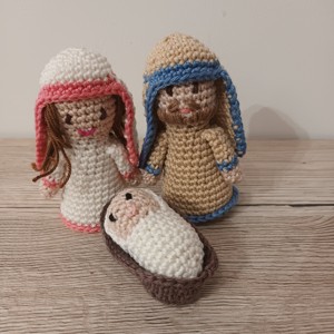 Amigurumi Iosif, Maria si copilul Iisus, Craciun, Decoratiuni de Advent, Decor pentru masa de Advent, , ARTYNOS