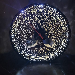 Arborele vietii a condus lampa-ceas, Casa & Stil de viata, Accesorii pentru decorat casa, Decoratiuni de pereti, decoratiuni suspendate, Ceasuri de perete, , ARTYNOS