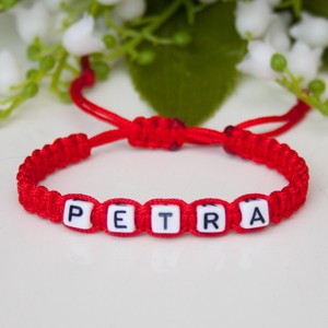 Renumită brățară macramé împletită - Roșu -  - Artynos.ro