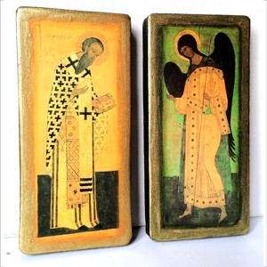 Două icoane frumoase reprezentând sfinți - casă & stil de viață - accesorii religioase - cruce - Artynos.ro