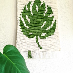 Decoratiune perete Monstera - casă & stil de viață - accesorii pentru decorat casa - decorațiuni de pereți, decorațiuni suspendate - ghirlandă, șir de steaguri - Artynos.ro