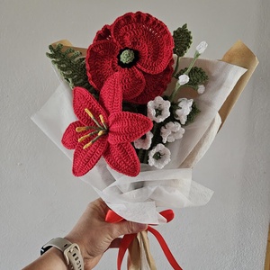 Buchet crosetat  - casă & stil de viață - accesorii pentru decorat casa - suport de flori - buchete de flori - Artynos.ro