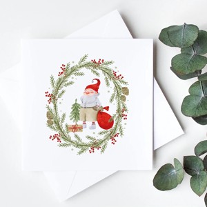 Carte poștală de Crăciun, card de Crăciun, card cadou scandinav, elf de Crăciun -  - Artynos.ro