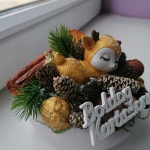 Decor de masă de Crăciun cu cerb - crăciun - decorațiuni de crăciun de casă - decor pentru masă de crăciun - Artynos.ro