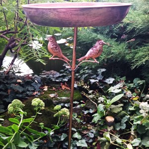 REKREDENC - Mâncător de păsări din bronz realizat manual cu mozaic din sticlă iridescentă - pentru grădină și terasă - casă & stil de viață - accesorii pentru casă și grădină - hrănitoare păsări - Artynos.ro