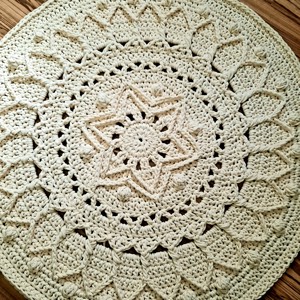 Alina, , , Covor crosetat in ecru. Fabricat din impletitura din bumbac reciclat de calitate superioara de 5 mm..., ARTYNOS