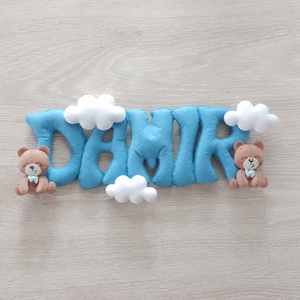 Litere textile decorative, personalizate, cu ursuleti - casă & stil de viață - accesorii pentru decorat casa - decorațiuni de pereți, decorațiuni suspendate - litere decorative  - Artynos.ro