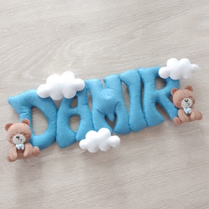 Litere textile decorative, personalizate, cu ursuleti - casă & stil de viață - accesorii pentru decorat casa - decorațiuni de pereți, decorațiuni suspendate - litere decorative  - Artynos.ro