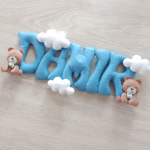 Litere textile decorative, personalizate, cu ursuleti - casă & stil de viață - accesorii pentru decorat casa - decorațiuni de pereți, decorațiuni suspendate - litere decorative  - Artynos.ro