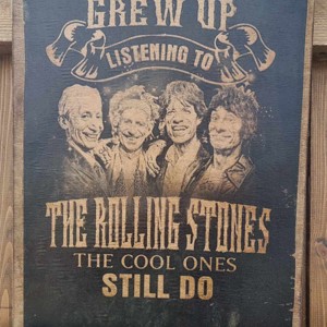 Rolling Stones placat din lemn, Casa & Stil de viata, Accesorii pentru decorat casa, Picturi murale, Arta de perete din lemn, , ARTYNOS