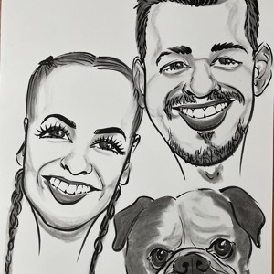 Caricatură de familie pentru 3 persoane -  - Artynos.ro