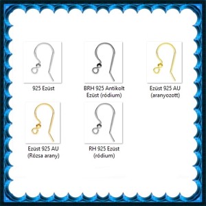  Accesorii pentru bijuterii din argint 925: bază pentru cercei cu cârlig EFK A 91 -  - Artynos.ro