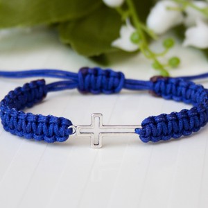 Bratara macramé impletita - Cross albastru regal, , , ARTYNOS