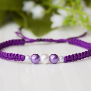 Bratara macramé impletita - Margele violet inchis, , , ARTYNOS