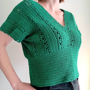 Green Lace Top - îmbrăcăminte și modă - haine damă - tricou și top de damă - Artynos.ro