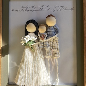 Rama cadou 3 figurine  - casă & stil de viață - decorațiuni de casă - decorațiuni de pereți - decor de pereți, macrame - Artynos.ro