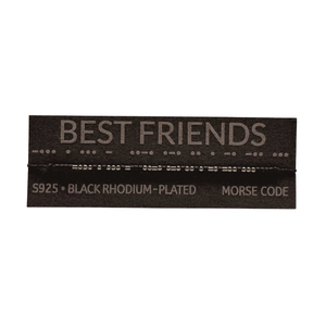 Brățară BEST FRIENDS  morse, argint 925 placat cu rodiu negru - bijuterii - brățări - brățări cu nume - Artynos.ro