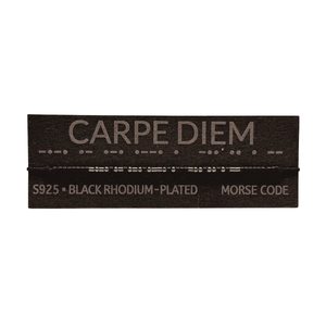 Brățară CARPE DIEM  morse, argint 925 placat cu rodiu negru - bijuterii - brățări - brățări cu nume - Artynos.ro