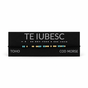 Brățară  TE IUBESC  în Cod Morse, handmade, cu mărgele TOHO aurii și turcoaz, reglabilă - bijuterii - brățări - brățări din mărgele - Artynos.ro
