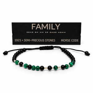 Bratara FAMILY cu pietre semipretioase si argint S925, cod Morse - Artynos.ro