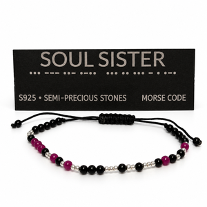Bratara „SOUL SISTER” cu margele negre, roz si argint S925, cod Morse, Bijuterii, Bratari, Bratari din pietre semipretioase, Confectionarea bijuteriilor, Bratara „SOUL SISTER” – un simbol al legaturii dintre suflete

Exista persoane care ne inteleg fara..., ARTYNOS