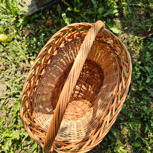 Coș cumpărături rachita - oval dantelat, coș picnic împletit - KT-002 - casă & stil de viață - organizare & depozitare - coșuri depozitare - Artynos.ro