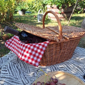 Cos picnic cu capac - KT-009, Casa & Stil de viata, Organizare & Depozitare, Cosuri depozitare, Impletirea cosurilor nuiele, Impletitura, ARTYNOS